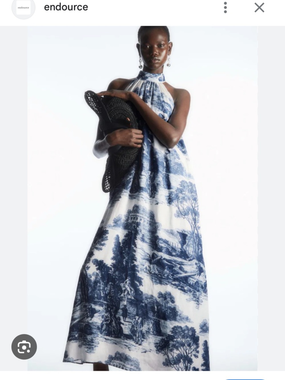 COS NWT Blue and White Toile Halter Dress